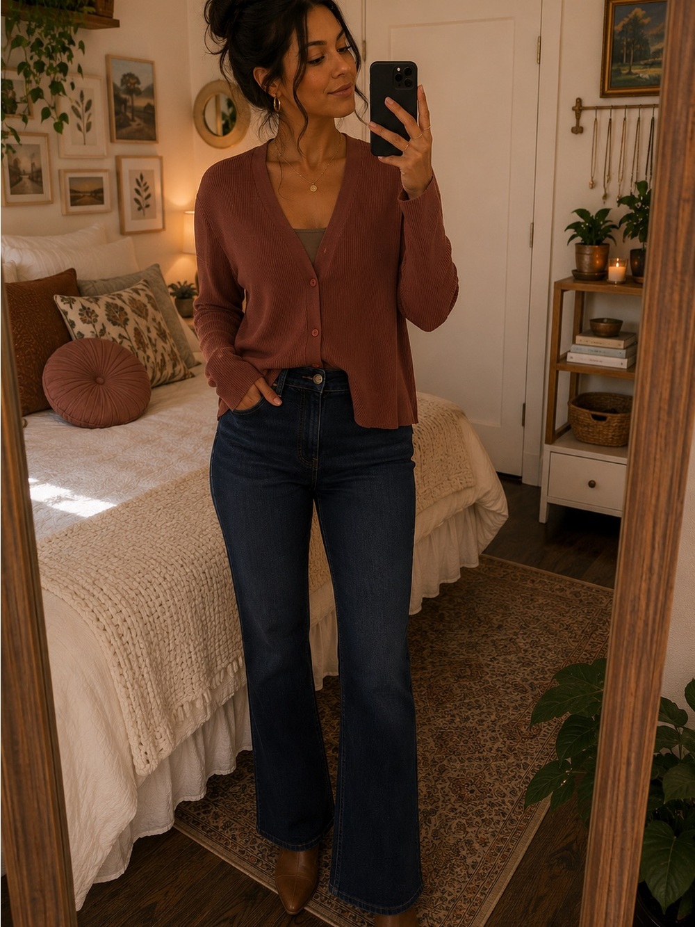 Long Sleeve Women’s Brown Cardigan